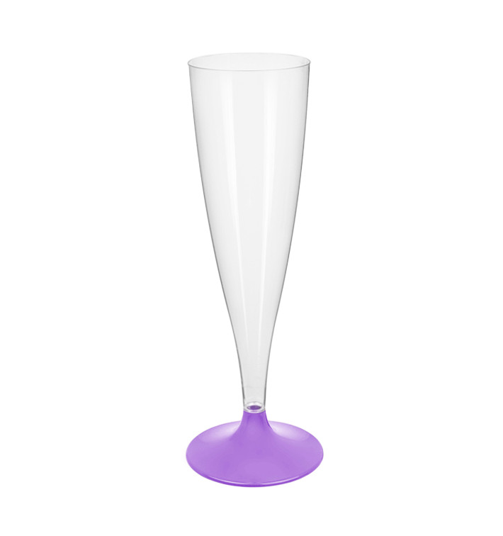 Flute Plastica Gambo Lilla 140ml 2P (20 Pezzi) Flute Plastica Gambo Lilla 140ml 2P (20 Pezzi)