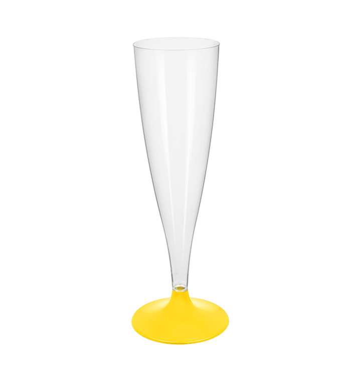 Flute Plastica Gambo Giallo 140ml 2P (20 Pezzi) Flute Plastica Gambo Giallo 140ml 2P (20 Pezzi)