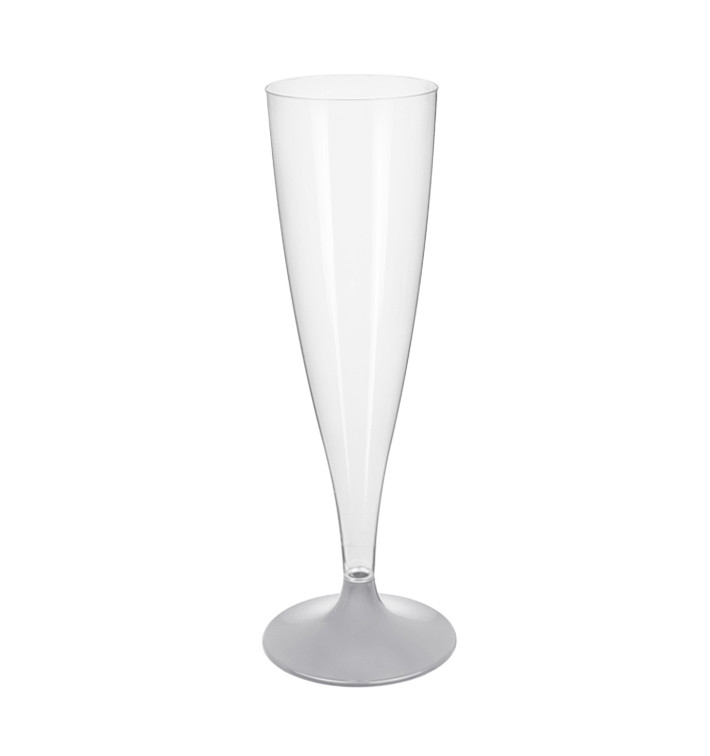 Flute Plastica Gambo Grigio 140ml 2P (20 Pezzi) Flute Plastica Gambo Grigio 140ml 2P (20 Pezzi)