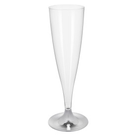 Flute Plastica Gambo Argento Cromato 140ml 2P (20 Pezzi)