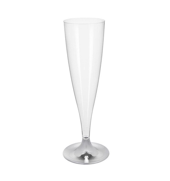 Flute Plastica Gambo Argento Cromato 140ml 2P (20 Pezzi) Flute Plastica Gambo Argento Cromato 140ml 2P (20 Pezzi)