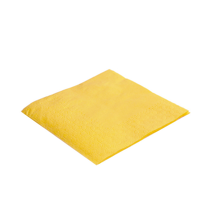 Tovagliolo di Carta Cocktail 20x20cm Giallo (100 Pezzi) Tovagliolo di Carta Cocktail 20x20cm Giallo (100 Pezzi)
