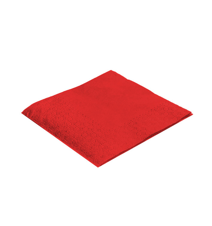 Tovagliolo di Carta Cocktail 20x20cm Rosso (100 Pezzi)