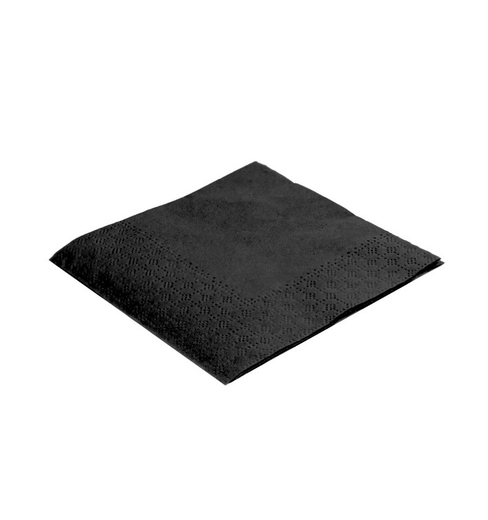 Tovagliolo di Carta Cocktail 20x20cm Nero (100 Pezzi)