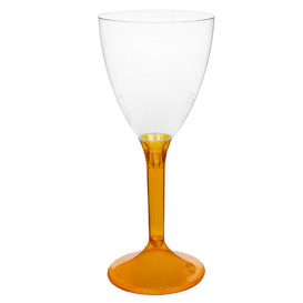 Calice Plastica Vino Gambo Arancione Transp. 180ml 2P (20 Pezzi)