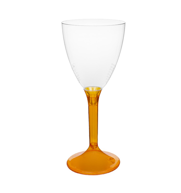 Calice Plastica Vino Gambo Arancione Transp. 180ml 2P (20 Pezzi) Calice Plastica Vino Gambo Arancione Transp. 180ml 2P (20 Pezzi)