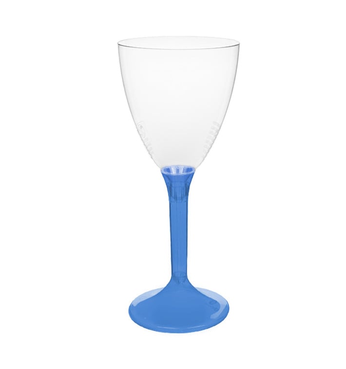 Calice Plastica Vino Gambo Blu Transp. 180ml 2P (200 Pezzi) Calice Plastica Vino Gambo Blu Transp. 180ml 2P (200 Pezzi)