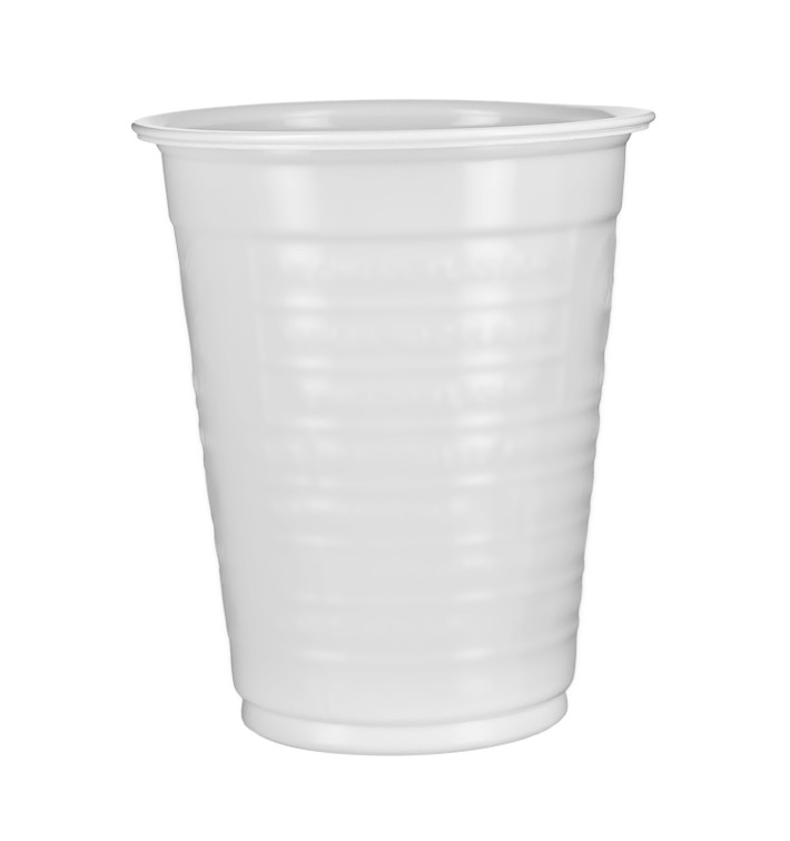 Bicchiere di Plastica PS Bianco 200ml Ø7,0cm (100 Pezzi)