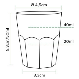 Bicchiere Plastica Cicchetto Trasp. PS Ø45mm 50ml (50 Pezzi)