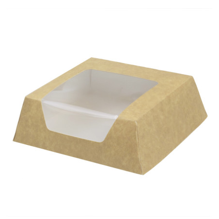 Scatola di Carta Kraft con Finestra 120x120x40mm (25 Pezzi)