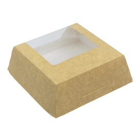 Scatola di Carta Kraft con Finestra 120x120x40mm (500 Pezzi)