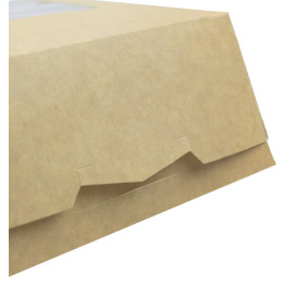 Scatola di Carta Kraft con Finestra 140x140x50mm (25 Pezzi)