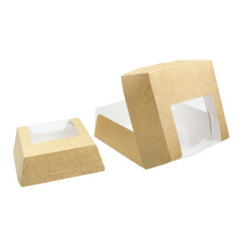Scatola di Carta Kraft con Finestra 120x120x40mm (500 Pezzi)