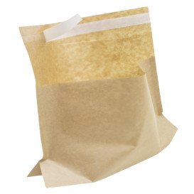Sacchetto con Base e Auto Chiusura Kraft 21x17 cm (100 Pezzi)