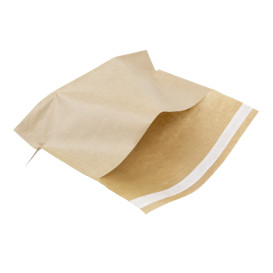 Sacchetto con Base e Auto Chiusura Kraft 21x17 cm (100 Pezzi)