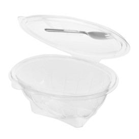 Insalateira Coperchio APET con Cucchiaio 750ml 190x140x95mm (75 Pezzi)