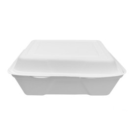 Contenitori Canna da Zucchero Bianco 225x225x75mm (200 Pezzi)