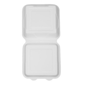 Contenitori Canna da Zucchero Bianco 225x225x75mm (200 Pezzi)