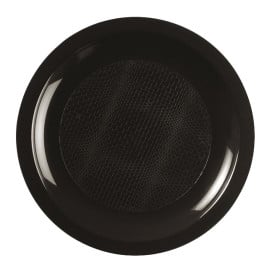 Piatto Plastica Piano Nero Round PP Ø185mm (600 Pezzi)