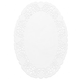 Centrino di Carta Traforato Ovale Bianco 18x25 cm (250 Pezzi)