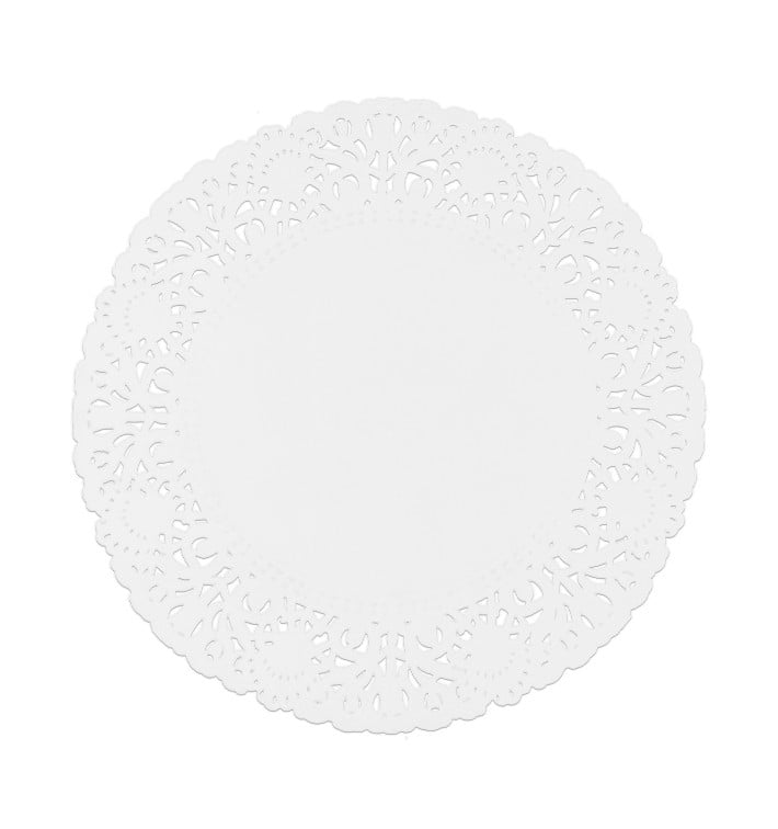 Centrino di Carta Traforato Bianco Ø200mm (250 Pezzi) Centrino di Carta Traforato Bianco Ø200mm (250 Pezzi)
