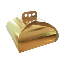 Scatola di Carta Oro Torte Cravatta 27,5x27,5x14 cm (50 Pezzi)