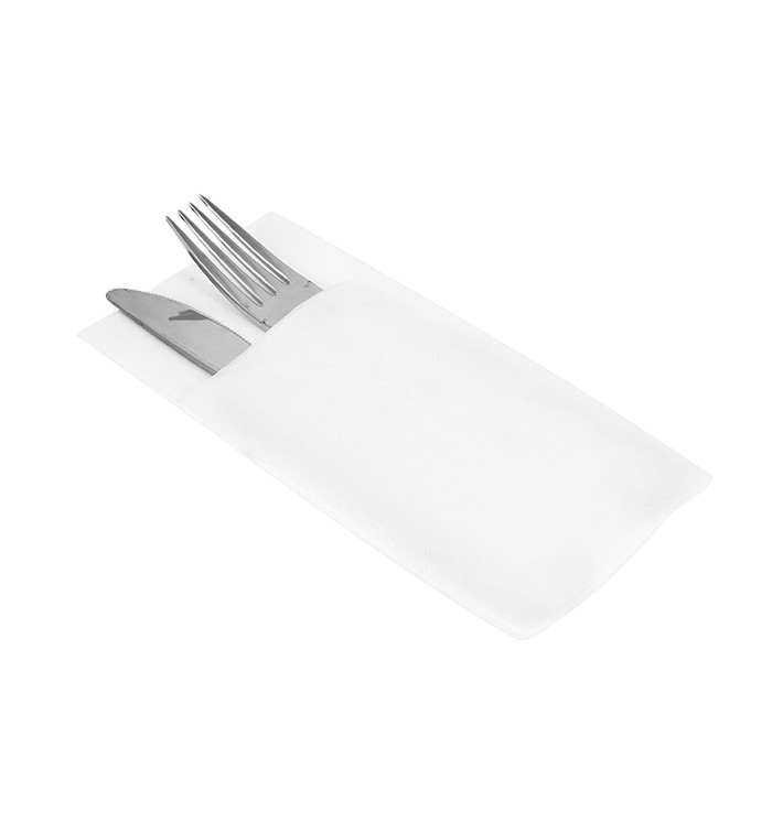 Tovagliolo Portaposate di Carta 40x40cm Bianco (30 pezzi) Tovagliolo Portaposate di Carta 40x40cm Bianco (30 pezzi)