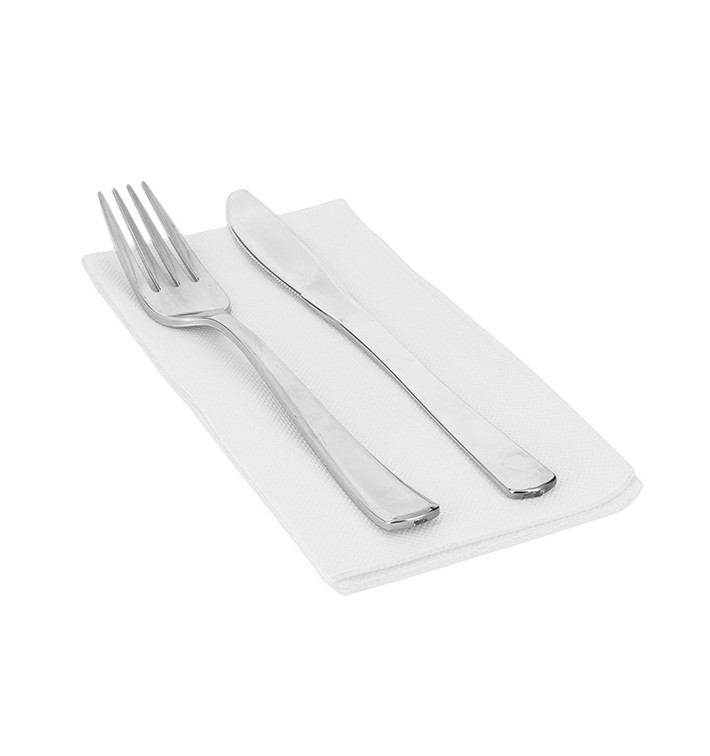 Tovagliolo di Carta 1/8 40x40cm Bianco Punta-Punta (50 Pezzi) Tovagliolo di Carta 1/8 40x40cm Bianco Punta-Punta (50 Pezzi)