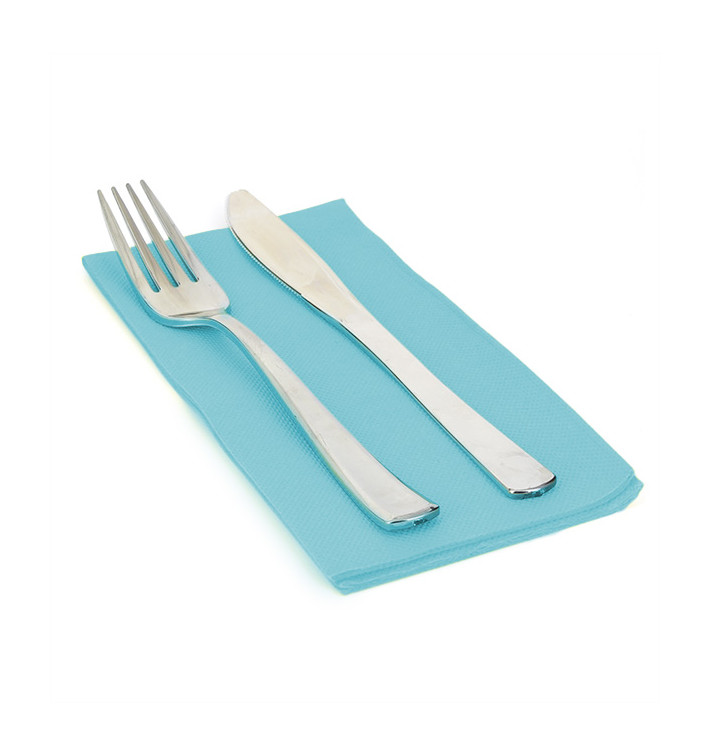 Tovagliolo di Carta 1/8 40x40cm Azzurro Punta- Punta (50 Pezzi) Tovagliolo di Carta 1/8 40x40cm Azzurro Punta- Punta (50 Pezzi)