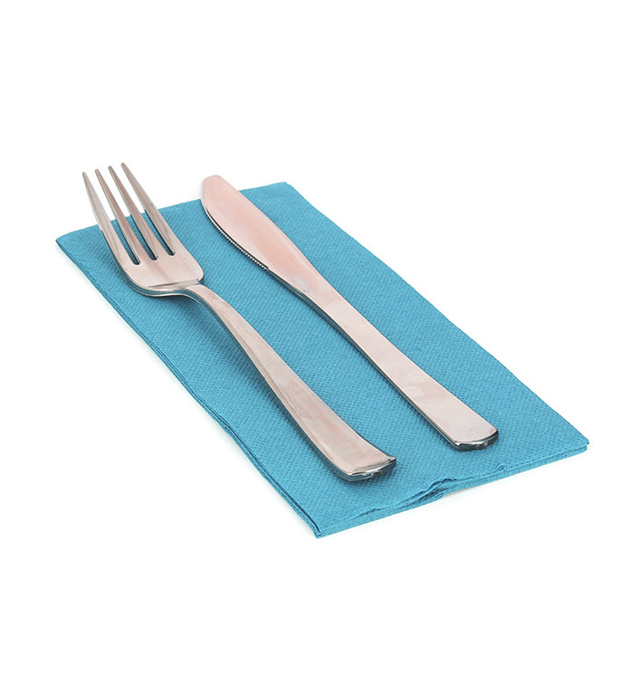 Tovagliolo di Carta 1/8 40x40cm Turchese Punta-Punta (1800 Pezzi) Tovagliolo di Carta 1/8 40x40cm Turchese Punta-Punta (1800 Pezzi)