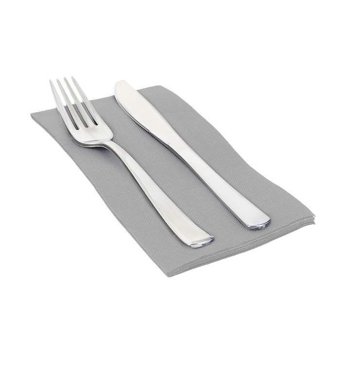 Tovagliolo di Carta 1/8 40x40cm Grigio Punta-Punta (1200 Pezzi) Tovagliolo di Carta 1/8 40x40cm Grigio Punta-Punta (1200 Pezzi)