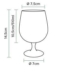 Coppa Riutilizzabili TRITAN Per Birra Trasp. Ø75mm 510ml (1 Pezzo)