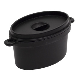 MiniCiotola Degustazione nero con coperchio 7,5x6,5cm 60ml (200 Pezzi)