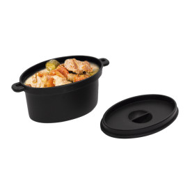 MiniCiotola Degustazione nero con coperchio 7,5x6,5cm 60ml (10 Pezzi)