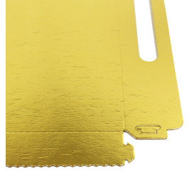 Vassoio Cartone Rettangolo Oro Manici 22x28 cm (100 Pezzi)