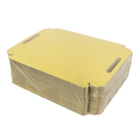 Vassoio Cartone Rettangolo Oro Manici 22x28 cm (400 Pezzi)