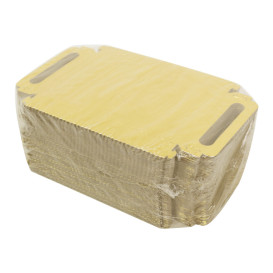 Vassoio Cartone Rettangolo Oro Manici 12x19 cm (100 Pezzi)