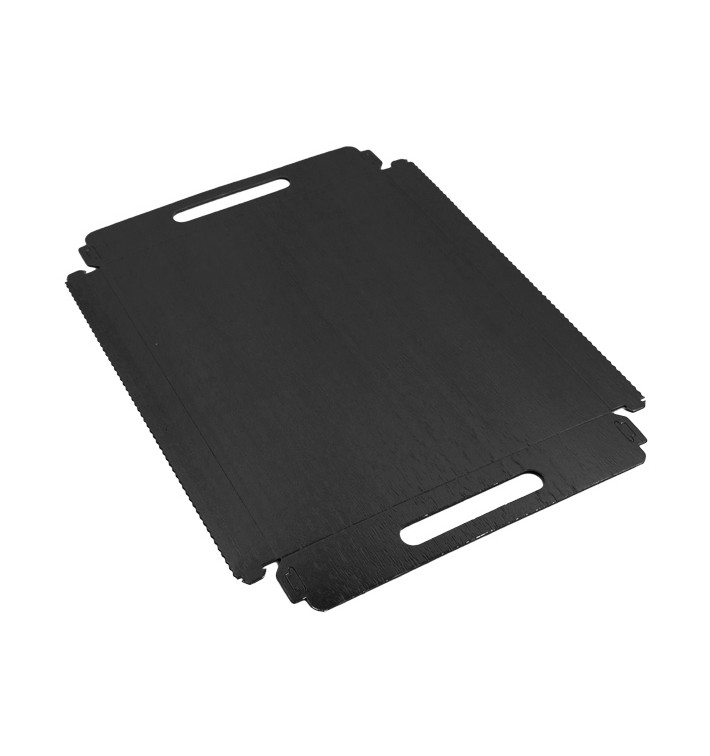 Vassoio Cartone Rettangolo Nero Manici 22x28 cm (100 Pezzi) Vassoio Cartone Rettangolo Nero Manici 22x28 cm (100 Pezzi)