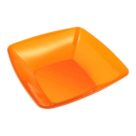 Set di 4 ciotole quadrate in plastica rigida riutilizzabili e infrangibili  per snack ideali Natale e feste, classico (ciotola 1.8 rossa)