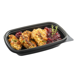 Contenitori di Plastica PP Nero 375ml 20x13x4cm 375ml (50 Pezzi)
