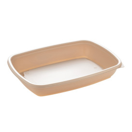 Contenitori di Plastica PP Crema 600ml 23x16,5cm (75 Pezzi)