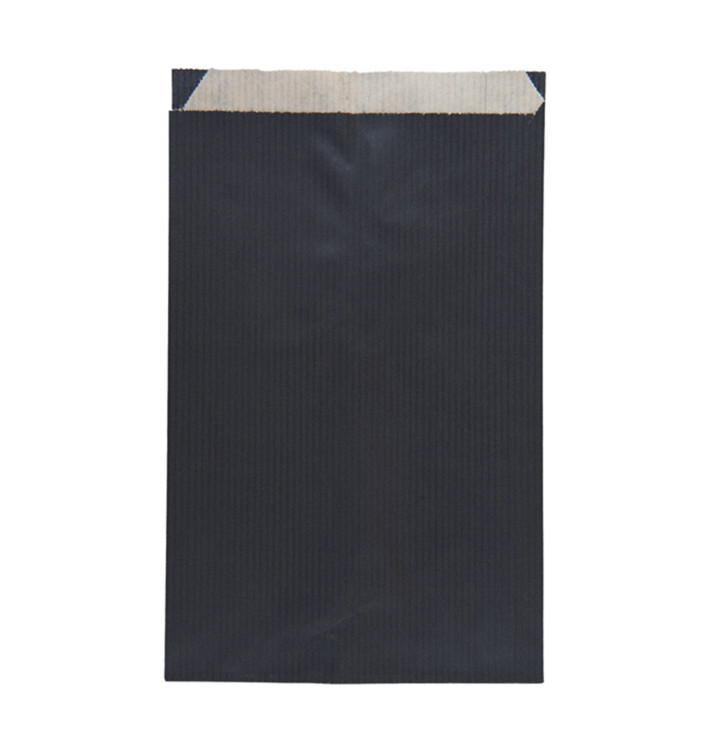 Sacchetto di Carta Kraft Nero 12+5x18cm Sacchetto di Carta Kraft Nero 12+5x18cm