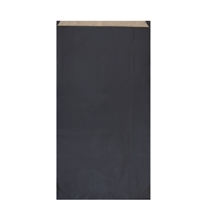 Sacchetto di Carta Kraft Nero 19+8x35cm (125 Pezzi) Sacchetto di Carta Kraft Nero 19+8x35cm (125 Pezzi)