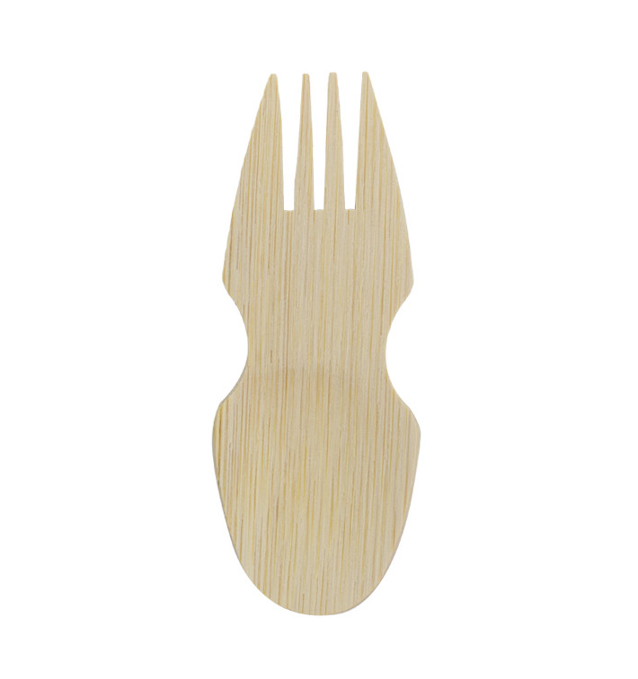 Forchetta Spork Bambu Degustazione 9cm (240 Pezzi) Forchetta Spork Bambu Degustazione 9cm (240 Pezzi)