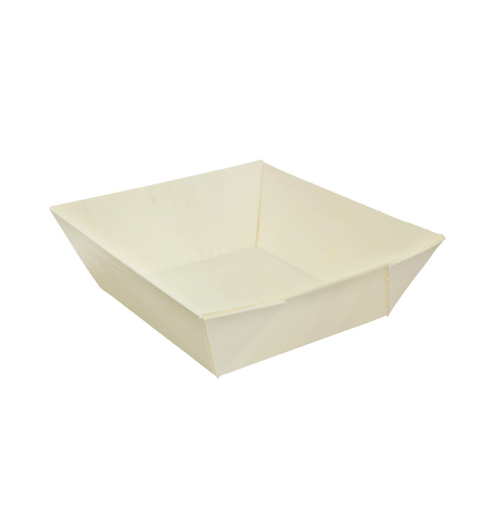 Vaschetta in Legno 480ml 14,5x12x5cm (12 Pezzi) Vaschetta in Legno 480ml 14,5x12x5cm (12 Pezzi)