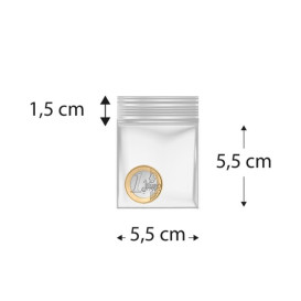 Sacchetti in Polietilene con chiusura a pressione 5,5x5,5cm G200 (100 Pezzi)