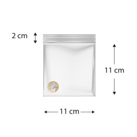 Sacchetti in Polietilene con chiusura a pressione 11x11cm G200 (100 Pezzi)