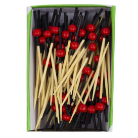 Spiedi di Bambu Rosso e Nero 7cm (100 Pezzi)