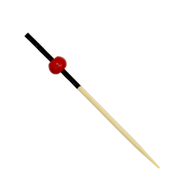 Spiedi di Bambu Rosso e Nero 7cm (100 Pezzi) Spiedi di Bambu Rosso e Nero 7cm (100 Pezzi)