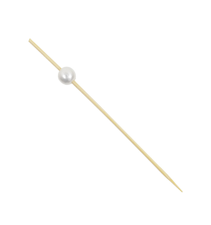 Spiedi di Bambù Decorato Perla 9cm (1.200 Pezzi) Spiedi di Bambù Decorato Perla 9cm (1.200 Pezzi)
